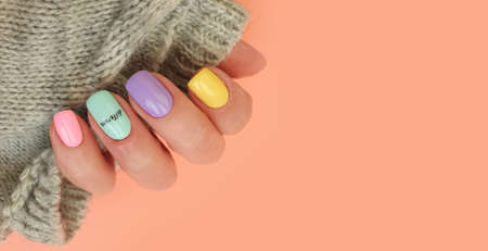 female hand beautiful manicure stylishの写真素材