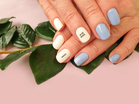 female hand beautiful manicure background