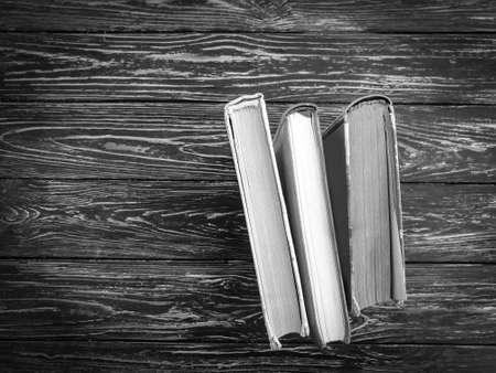 book on old wooden backgroundの写真素材