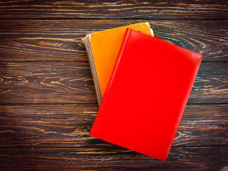 book on old wooden backgroundの写真素材