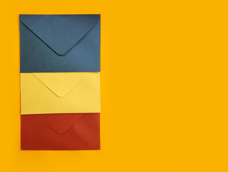 envelope on colored background celebration