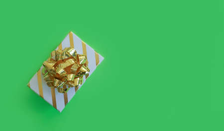beautiful gift box on a colored backgroundの写真素材