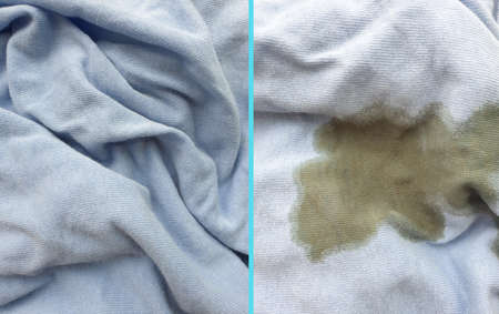 stain on the fabric before and afterの写真素材