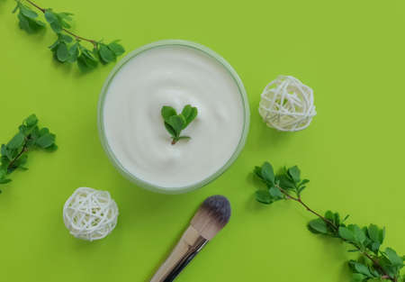 cream cosmetic   on a colored backgroundの写真素材