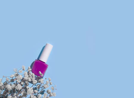 nail polish on a colored backgroundの写真素材