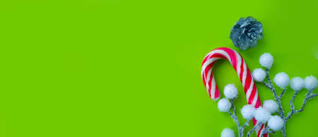 christmas, candy cane on a colored backgroundの写真素材