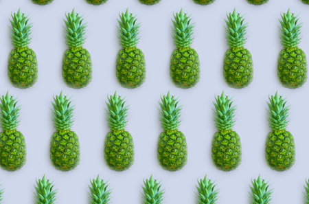 fresh pineapple on colored backgroundの写真素材