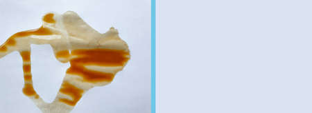 coffee stain on white background before and after