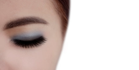 girl eyes beautiful eyelashes closeupの写真素材