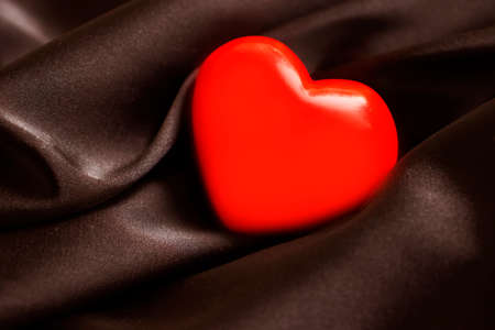 beautiful heart on silk backgroundの写真素材