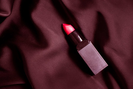 lipstick on silk beautiful backgroundの写真素材