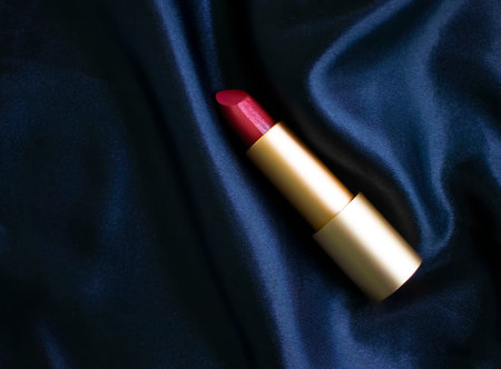 lipstick on a silk background eleganceの写真素材