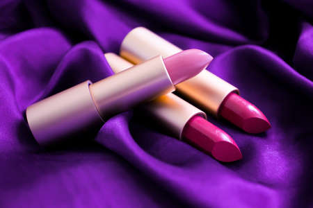 lipstick on a silk background eleganceの写真素材