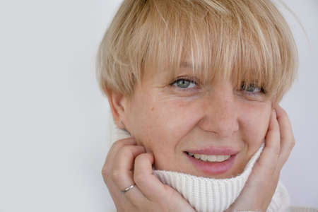 beautiful woman portrait close up backgroundの写真素材