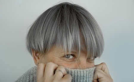 beautiful woman portrait close up backgroundの写真素材