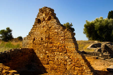 ancient ruins of the city of Side Turkeyの写真素材