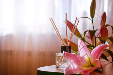 perfume for home flower lilyの写真素材