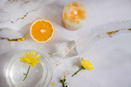 home fragrance, flower, candle burnsの写真素材