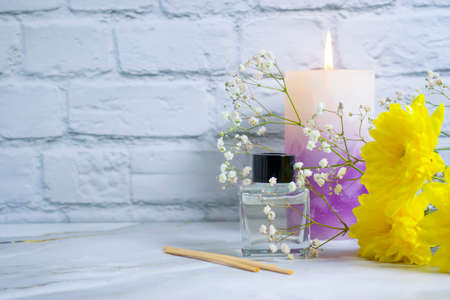 home fragrance, flower, candle burnsの写真素材
