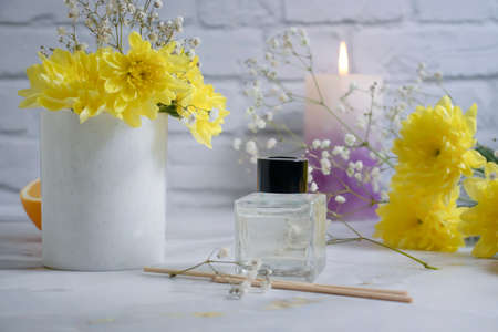 home fragrance, flower, candle burnsの写真素材