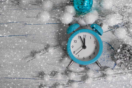 clock branch beautiful christmas backgroundの写真素材