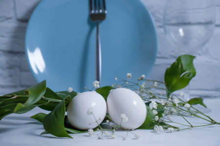 plate, white egg gypsophila flower season decoration