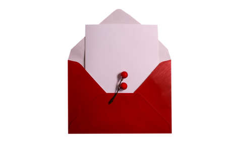 red envelope isolated on white backgroundの写真素材