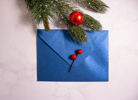 envelope, christmas tree branch christmas background
