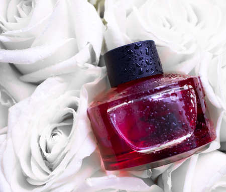 bottle perfume flower rose beautiful background