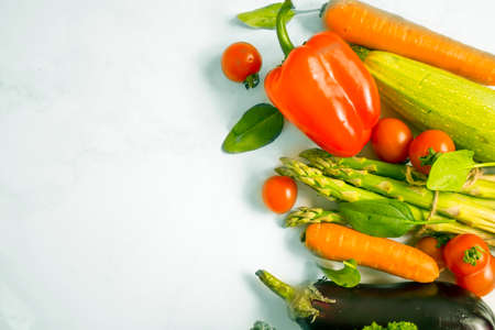 fresh vegetables on old backgroundの写真素材