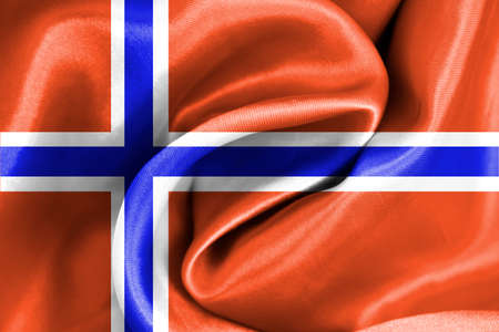 Flag of Norway silk fabric background bannerの写真素材