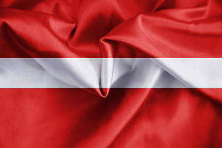 Flag Latvia silk fabric background national patrioticの写真素材