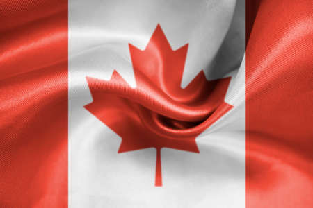 Canada flag silk background texture patriot textileの写真素材