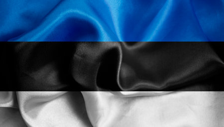 silk flag Estonia background motionの写真素材