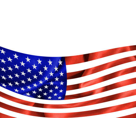 USA American flag background texture, silk