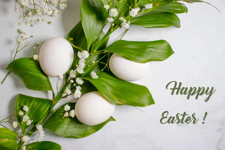 egg, flower gypsophila easter background natural spring