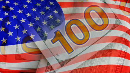 National flag of United States of America dollarの写真素材