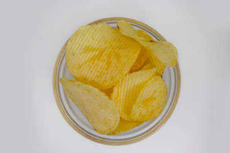 potato chips isolated on white background