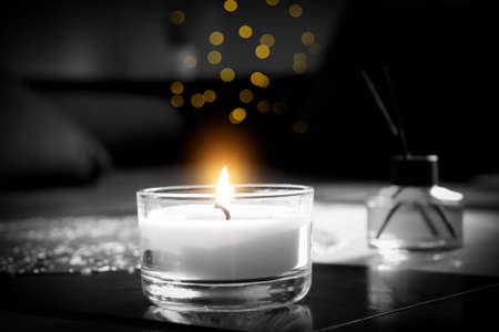 Scented candle, diffuser in the houseの写真素材