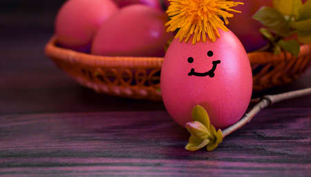 cartoon eggs easter, flower, backgroundの写真素材