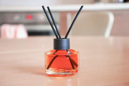 Aroma for home in glass, interiorの写真素材