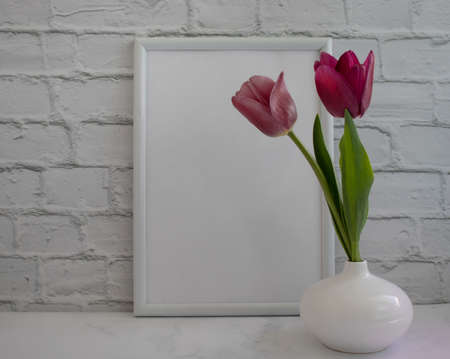 Tulip flower in a vase in the room