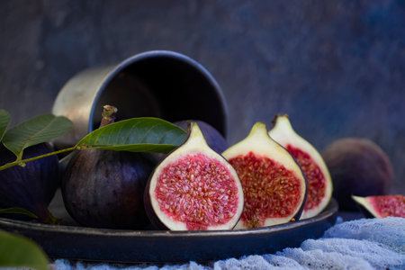 Fresh figs on old background