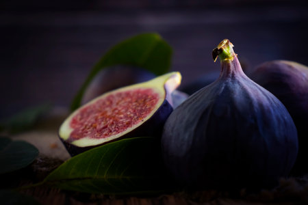 Fresh figs on old background