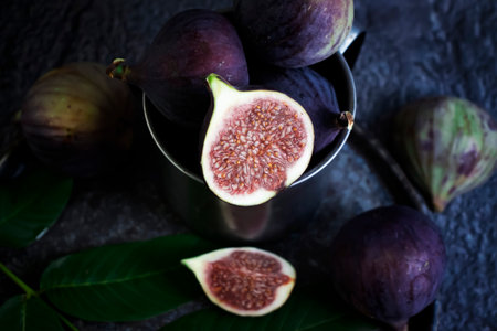 Fresh figs on old background