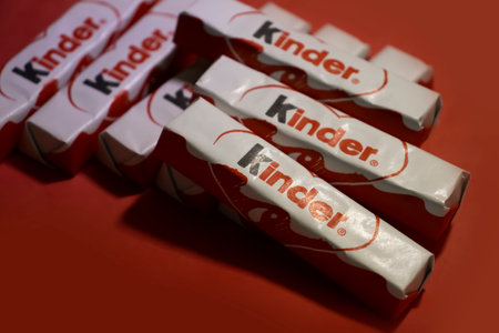 December 22, 2022 Ukraine city of Kyiv chocolate from the company Kinderのeditorial素材