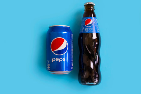 October 21, 2022 Ukraine city Kyiv drink Pepsi Cola on a colored background