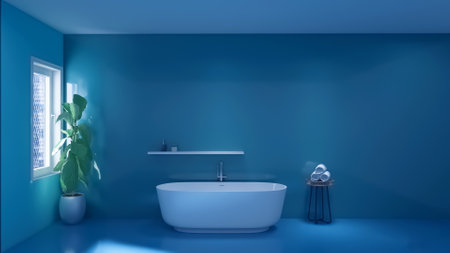 Bathroom interior 3D render illustrationの写真素材