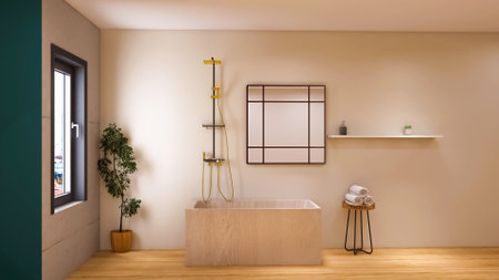Bathroom interior 3D render illustration