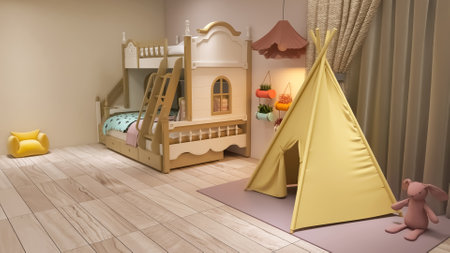 Children's room interior, 3d render, 3d illustrationの写真素材